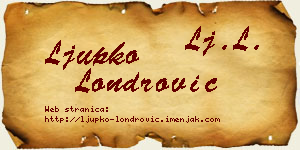 Ljupko Londrović vizit kartica